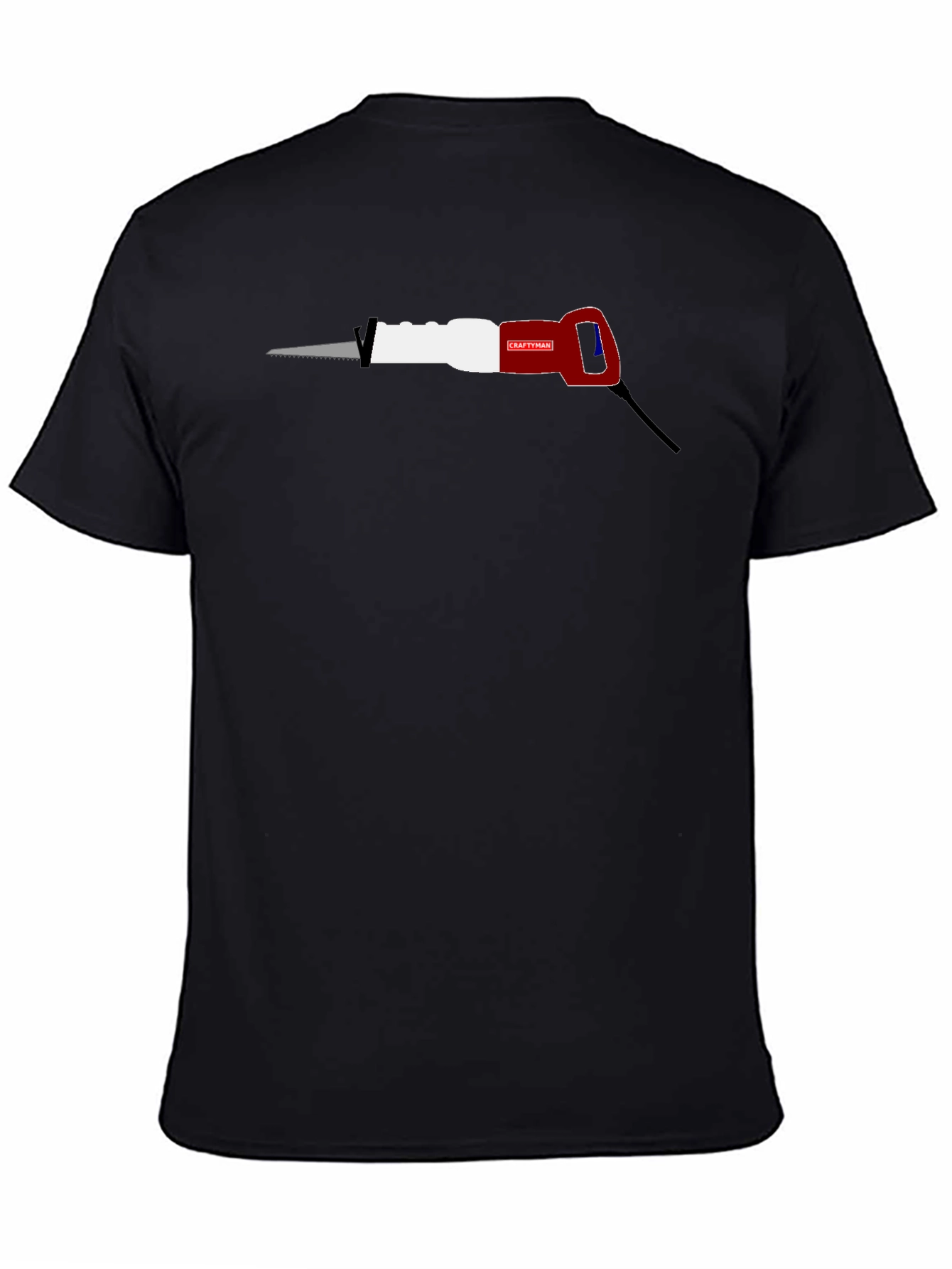 Camiseta Negra con Diseño de Sierra Eléctrica