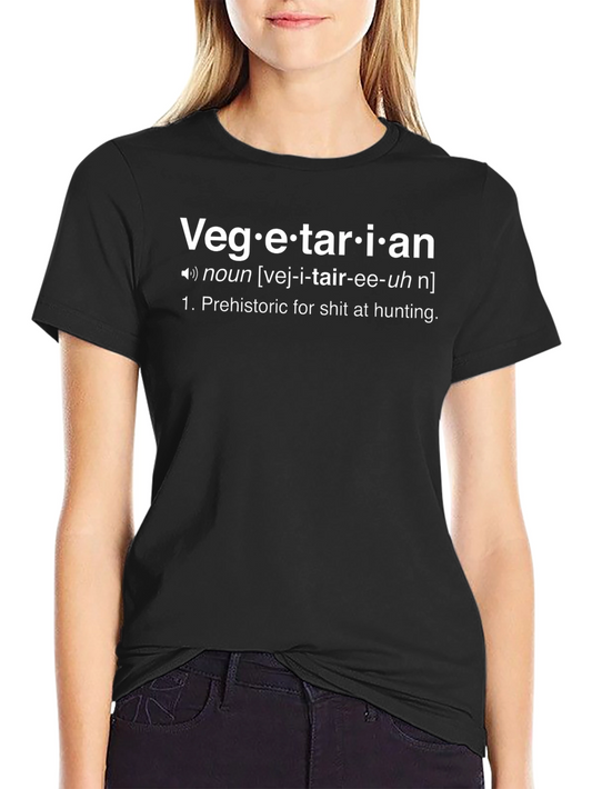 Camiseta Negra con Definición de Vegetariano