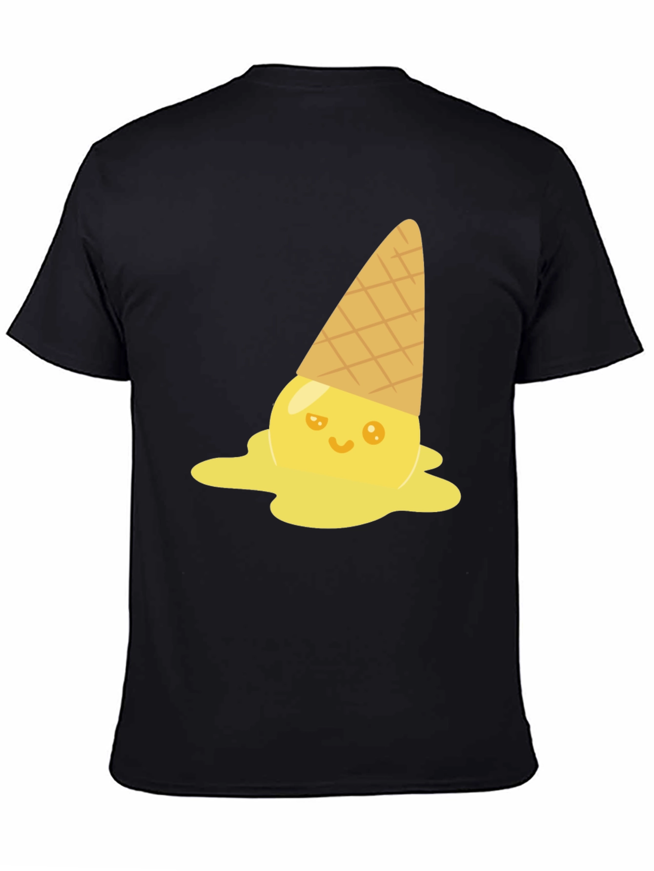 Camiseta Negra con Helado Derretido Kawaii