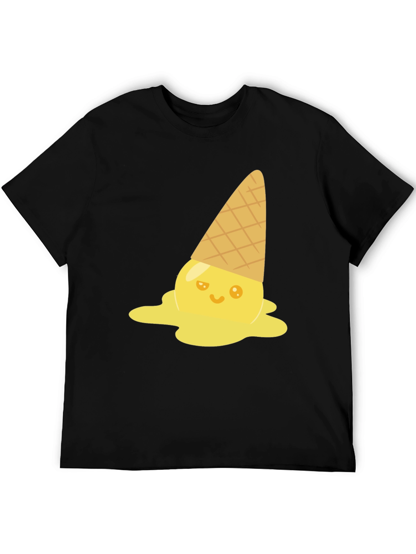 Camiseta Negra con Helado Derretido Kawaii