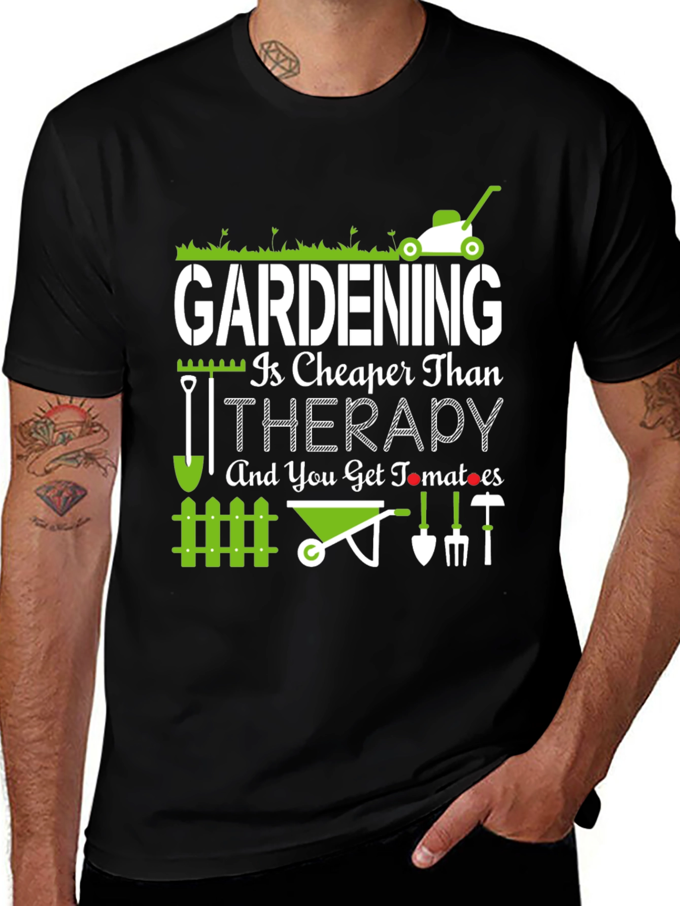 Camiseta La Jardinería es Más Barata que la Terapia