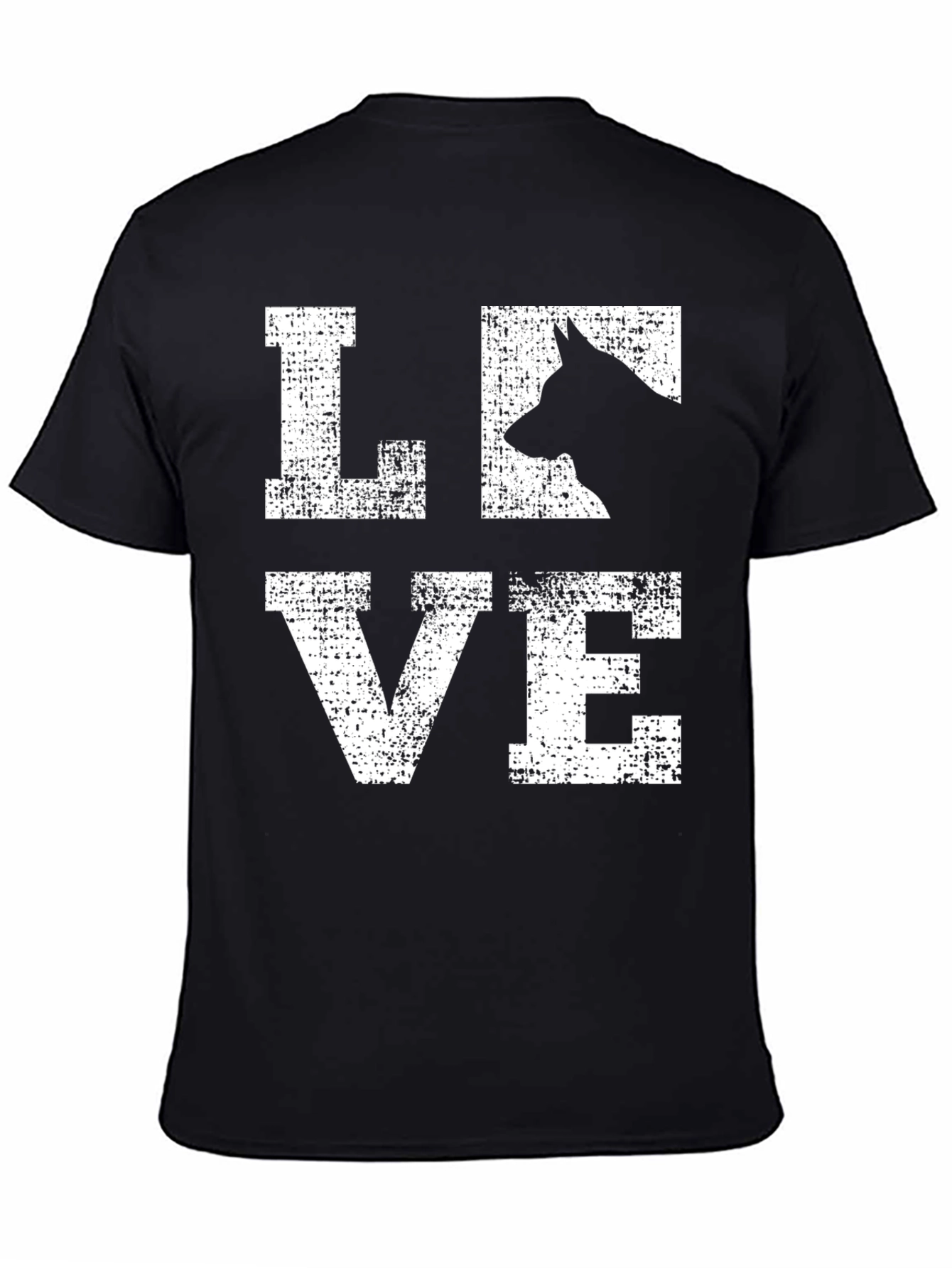 Camiseta Negra Love con Silueta de Perro