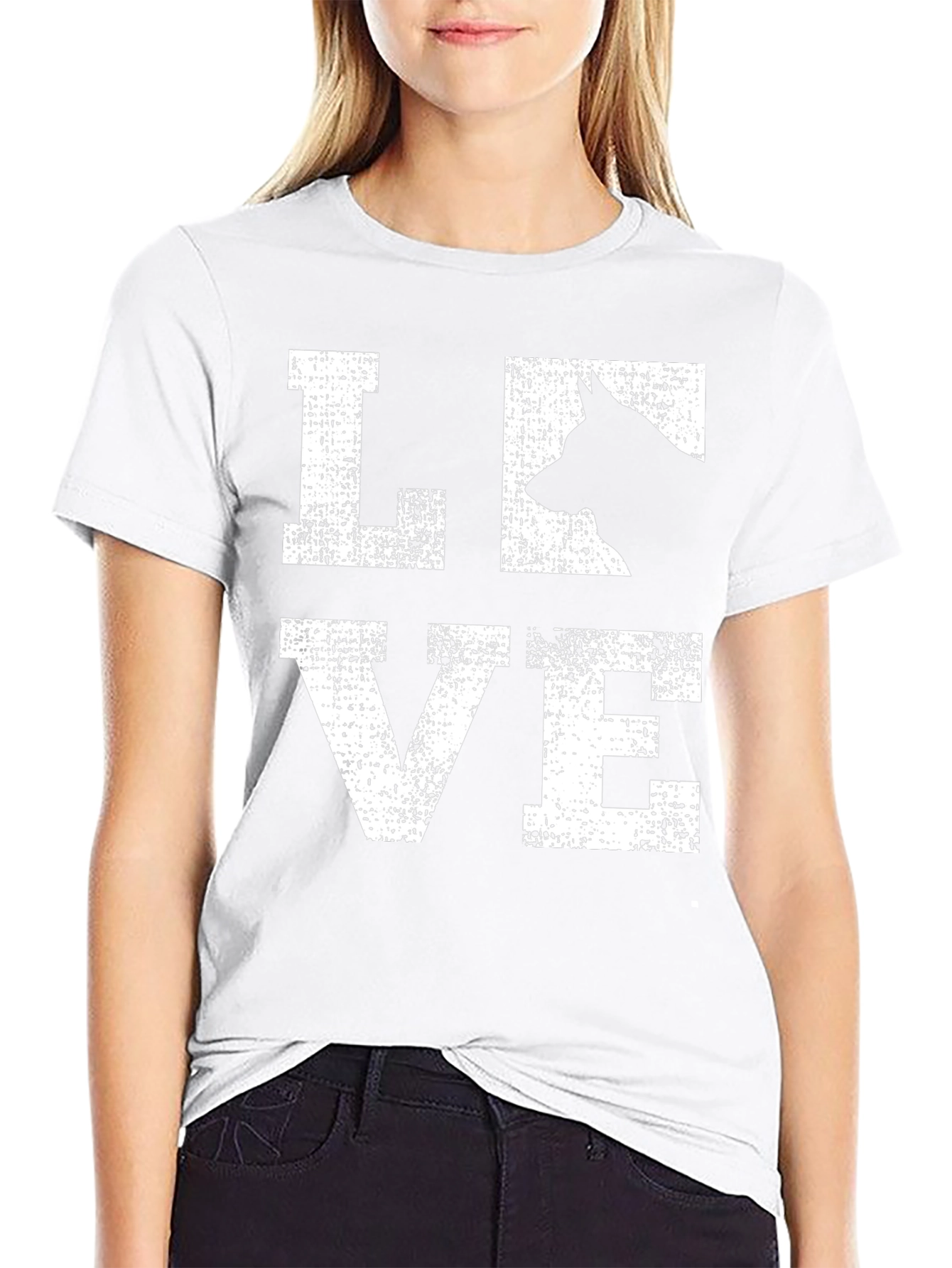Camiseta Negra Love con Silueta de Perro