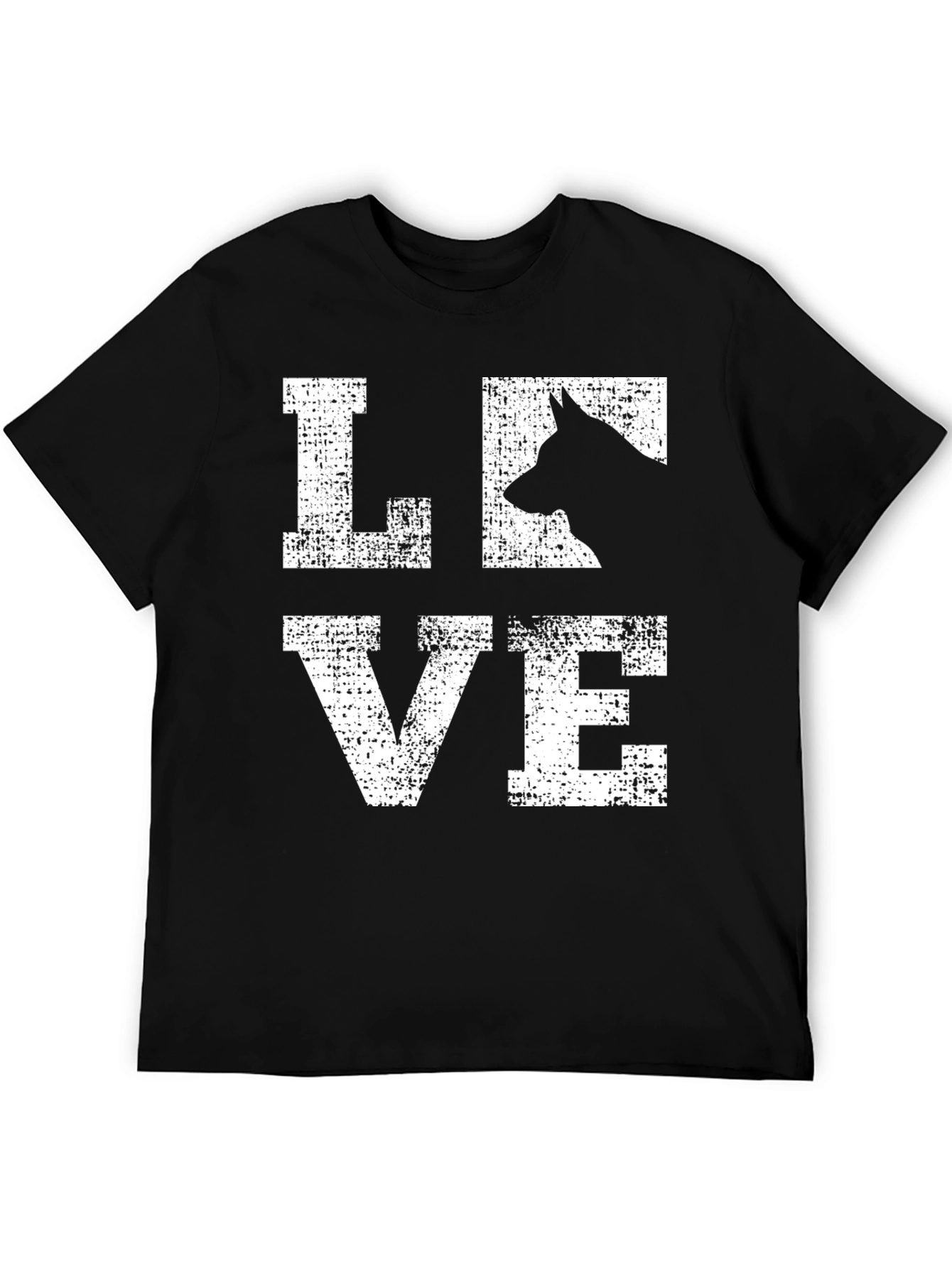 Camiseta Negra Love con Silueta de Perro