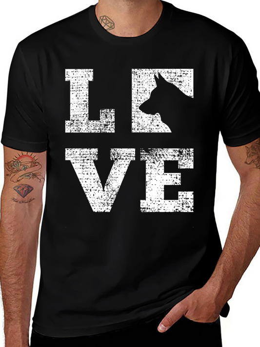 Camiseta Negra Love con Silueta de Perro