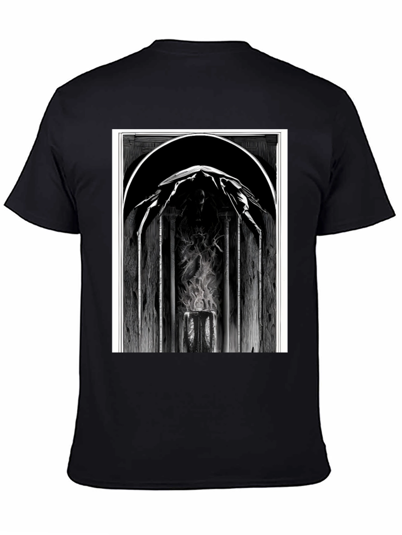 Camiseta Negra con Diseño Gótico