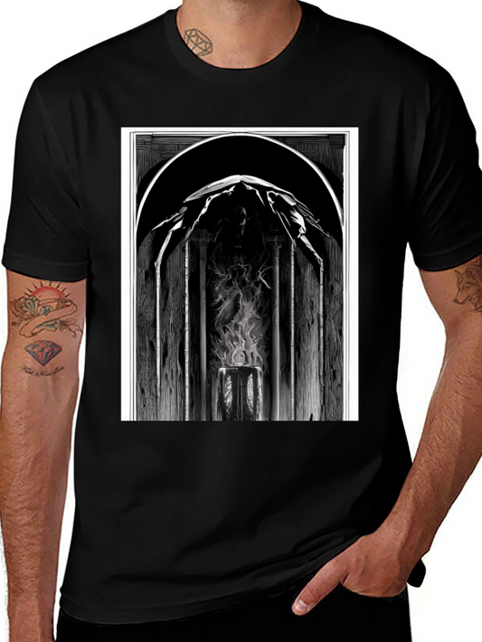 Camiseta Negra con Diseño Gótico