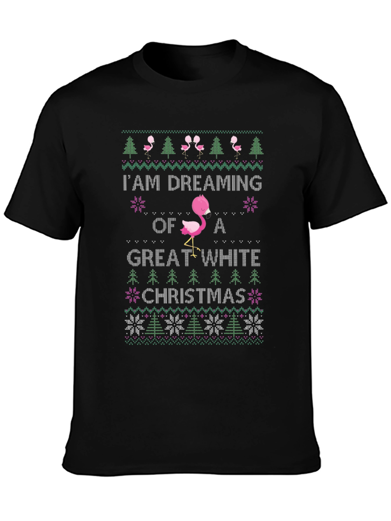 Camiseta Navideña Flamingo Great White Christmas