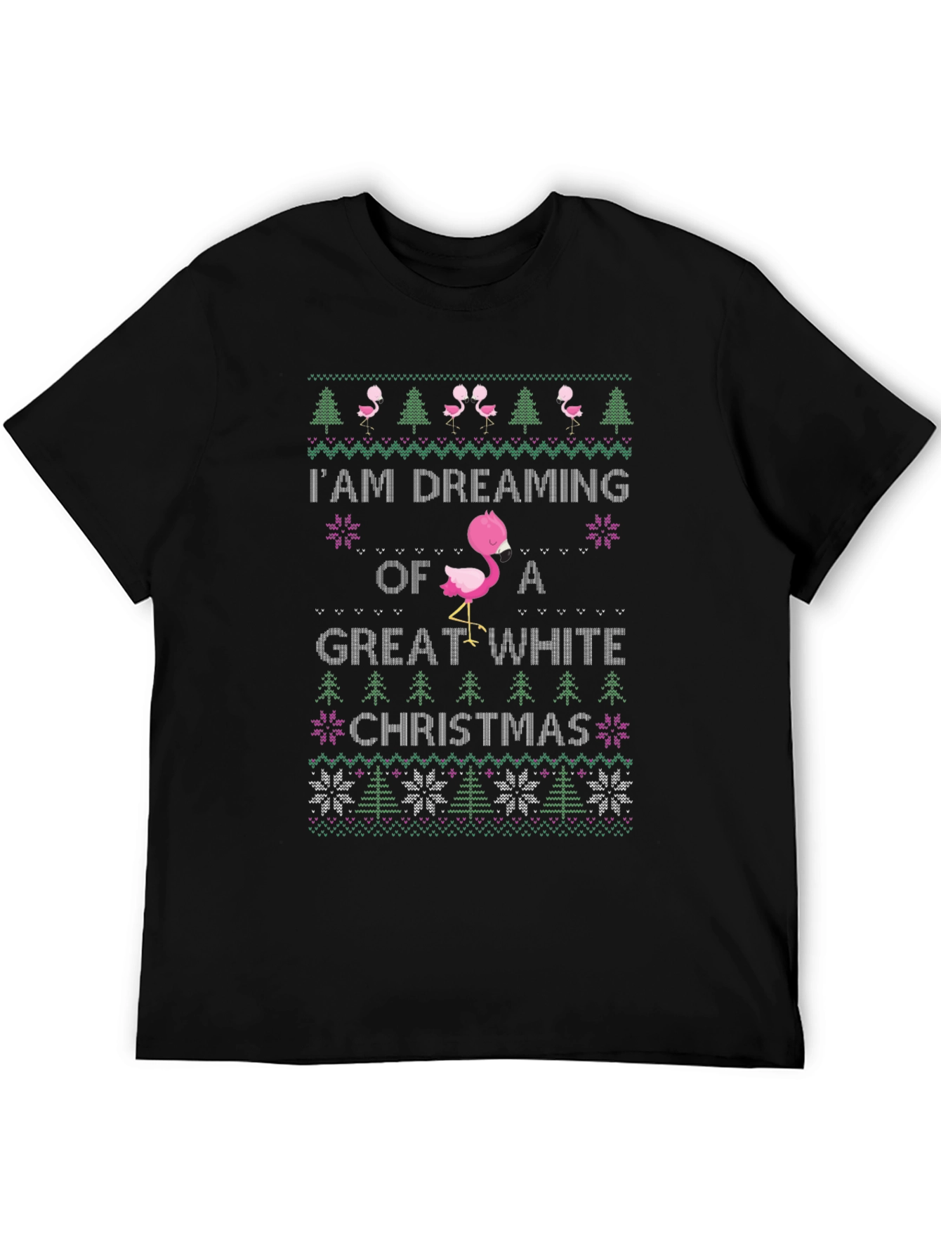 Camiseta Navideña Flamingo Great White Christmas
