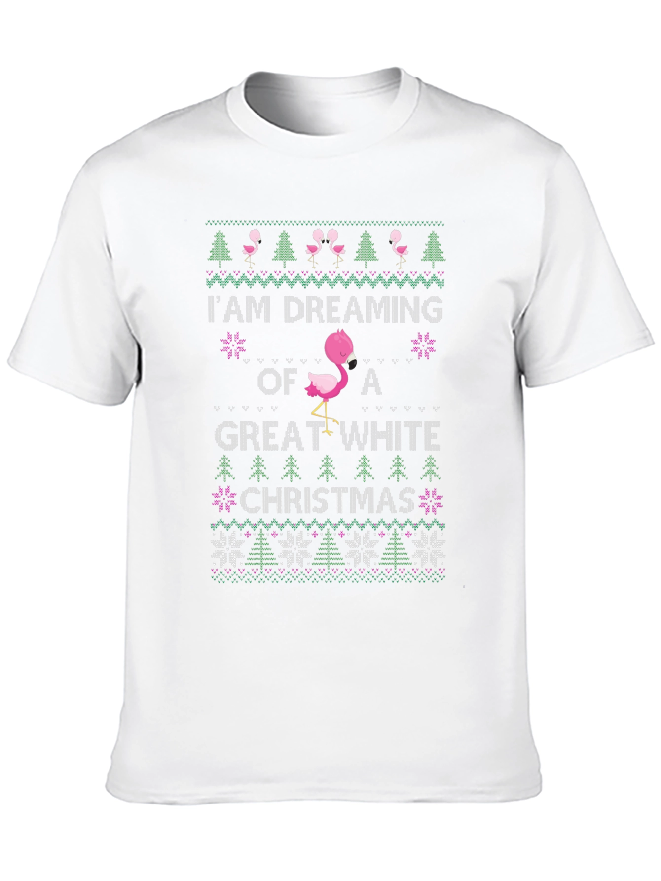 Camiseta Navideña Flamingo Great White Christmas