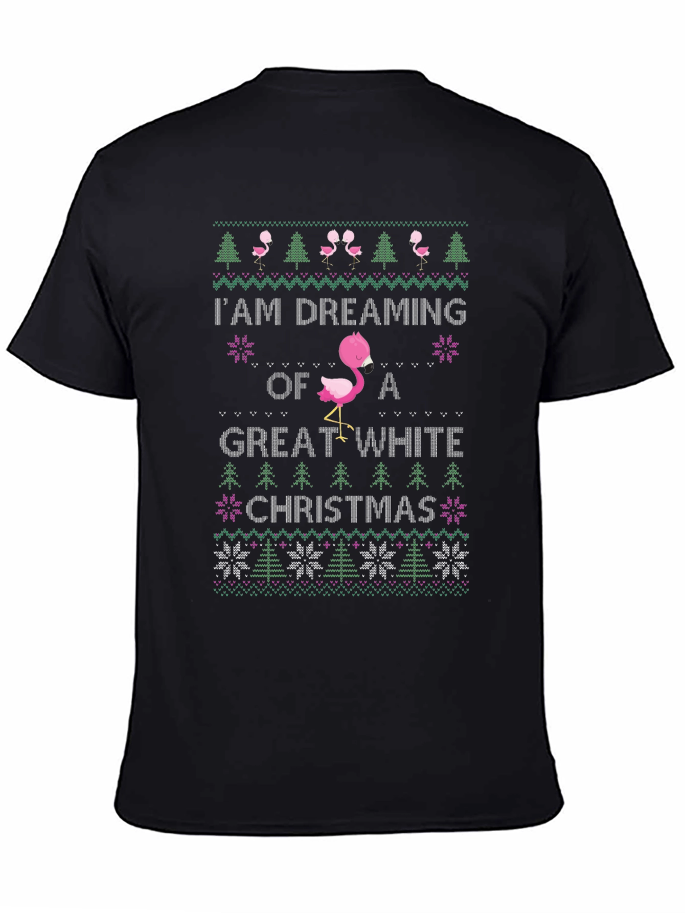 Camiseta Navideña Flamingo Great White Christmas