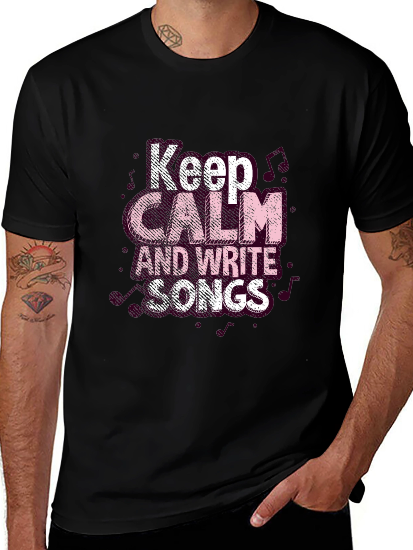 Camiseta Negra Keep Calm and Write Songs