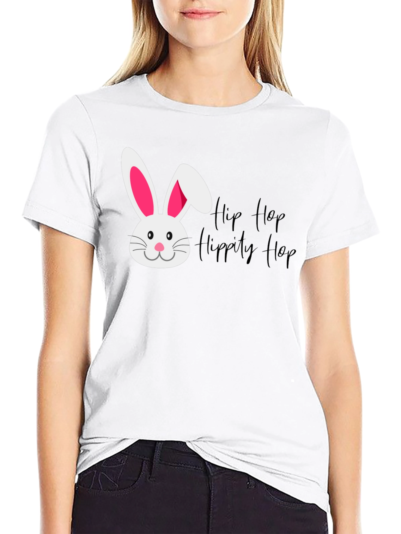 Camiseta Negra Conejo Hip Hop Hippity Hop Pascua