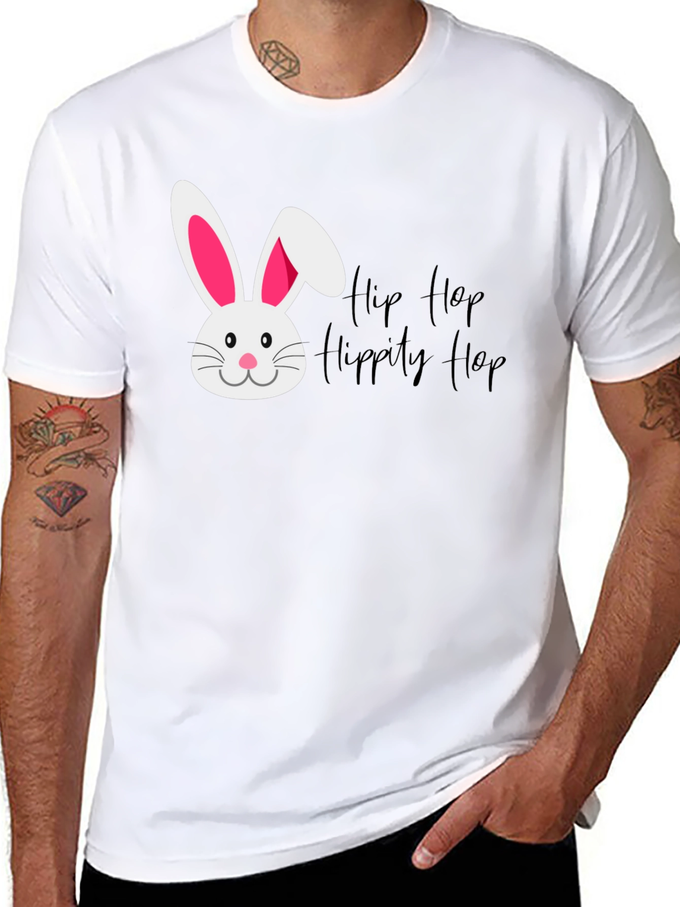 Camiseta Negra Conejo Hip Hop Hippity Hop Pascua