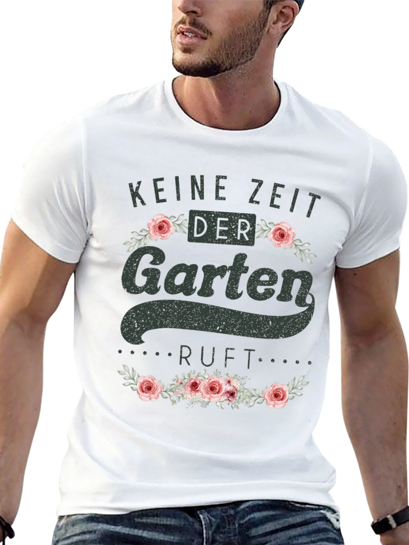 Camiseta Negra con Diseño de Jardinería Floral