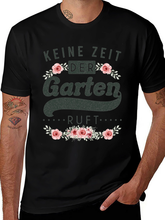Camiseta Negra con Diseño de Jardinería Floral