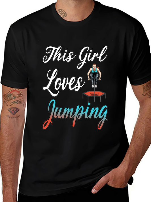 Camiseta Negra con Diseño de Salto para Mujer