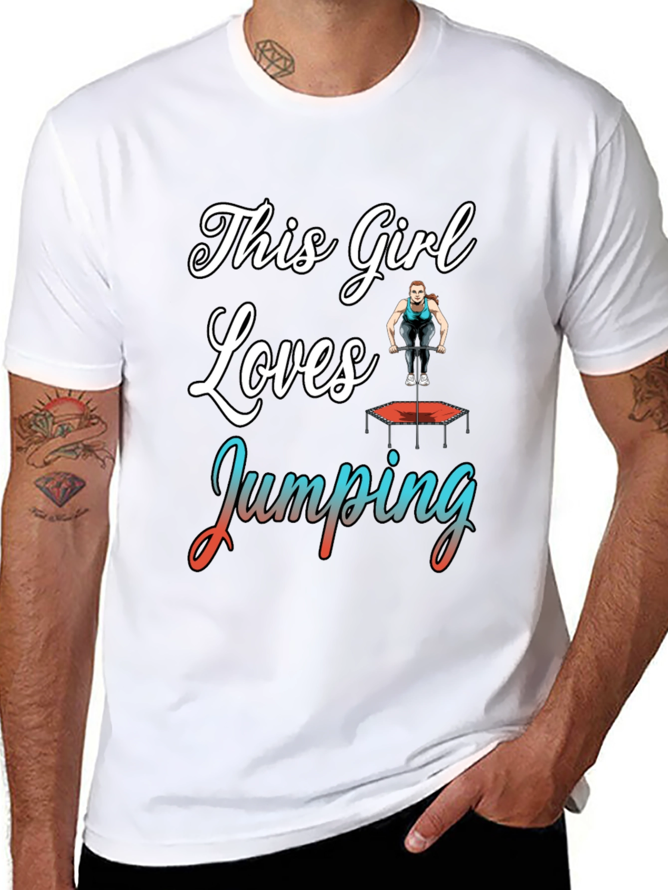 Camiseta Negra con Diseño de Salto para Mujer