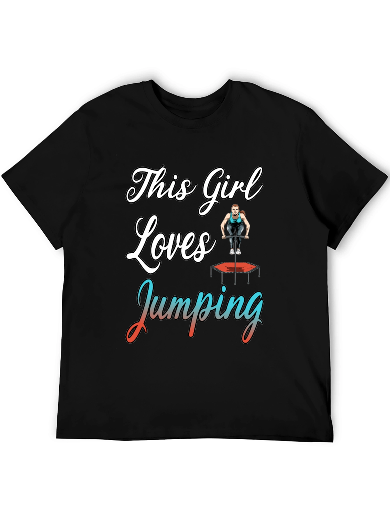 Camiseta Negra con Diseño de Salto para Mujer
