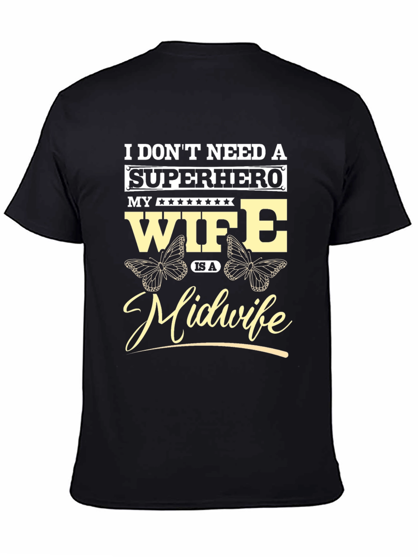 Camiseta Negra: Mi Esposa Mi Superheroína Matrona