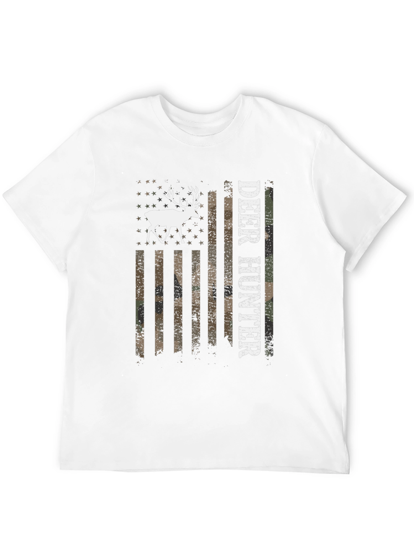 Camiseta Negra Cazador de Ciervos Bandera Americana