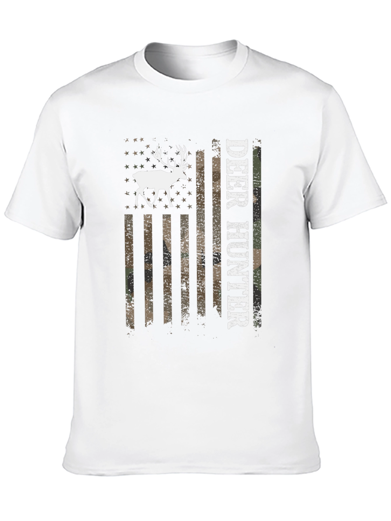 Camiseta Negra Cazador de Ciervos Bandera Americana