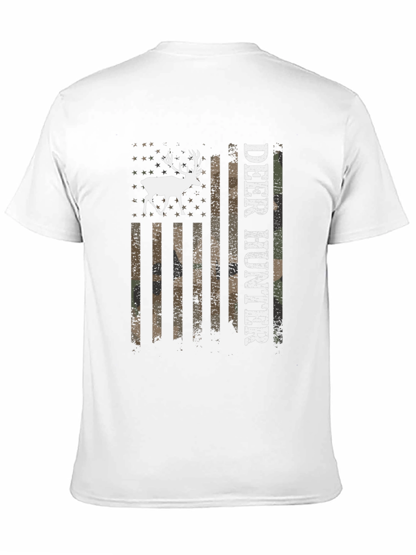 Camiseta Negra Cazador de Ciervos Bandera Americana
