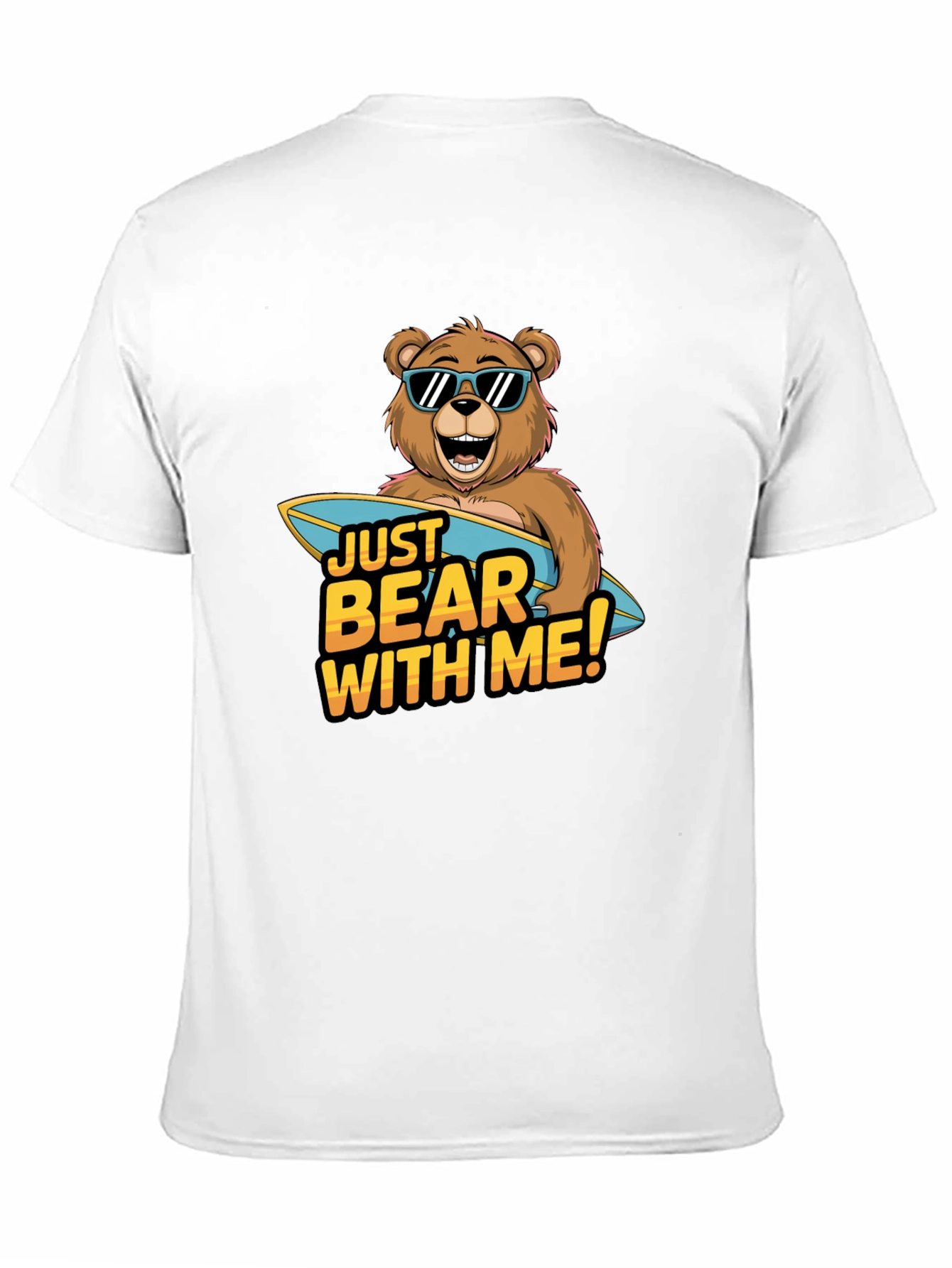 Camiseta Negra Oso Surfista: ¡Ten Paciencia Conmigo!