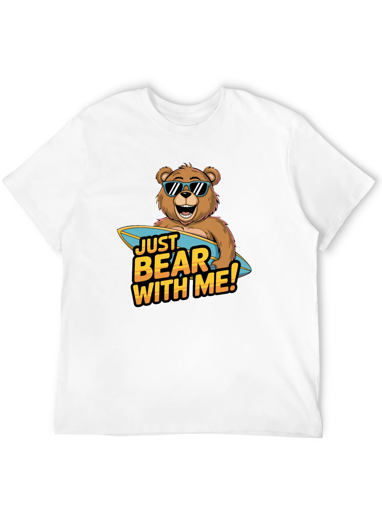 Camiseta Negra Oso Surfista: ¡Ten Paciencia Conmigo!