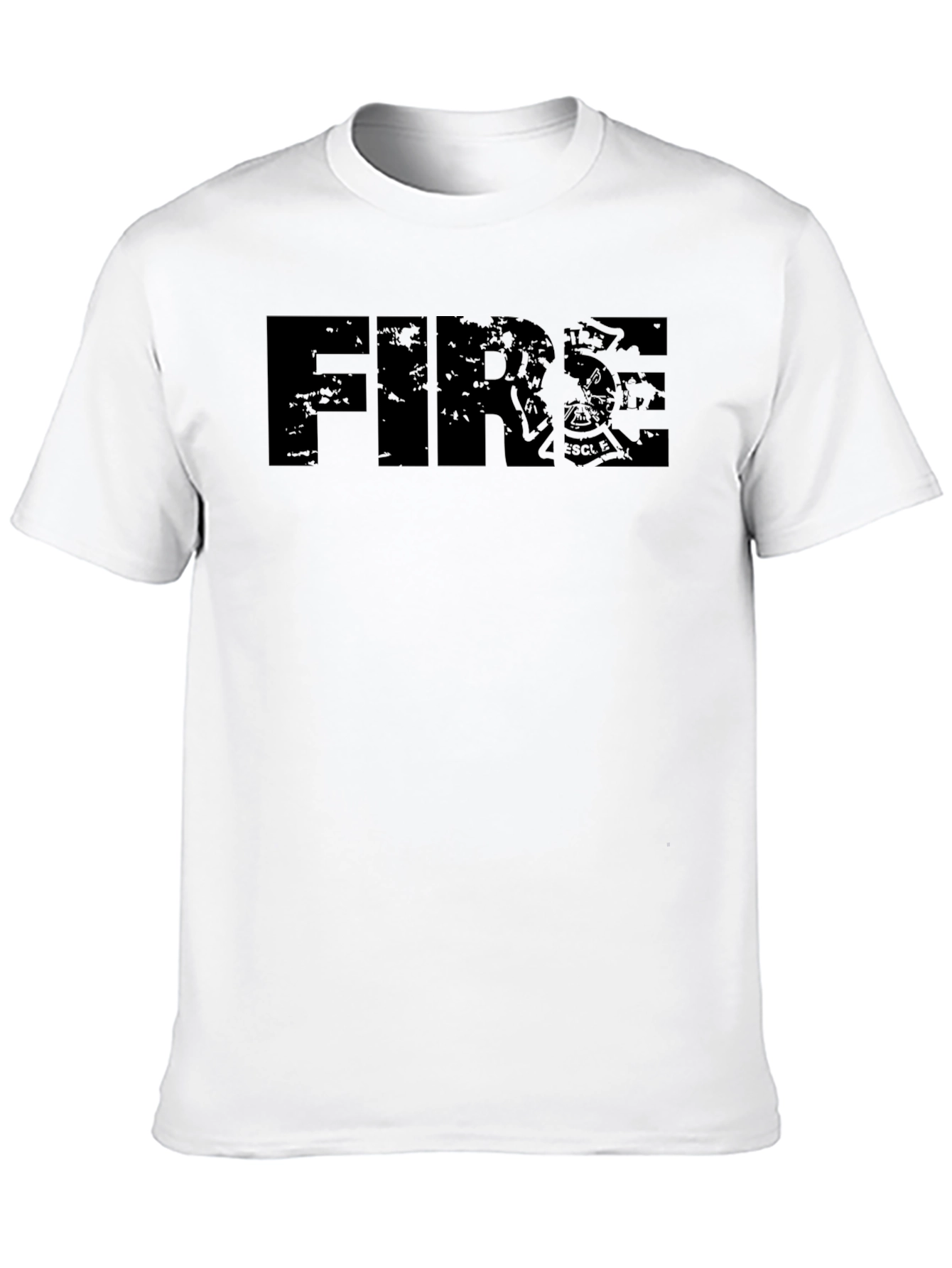 Camiseta Negra con Diseño Fuego