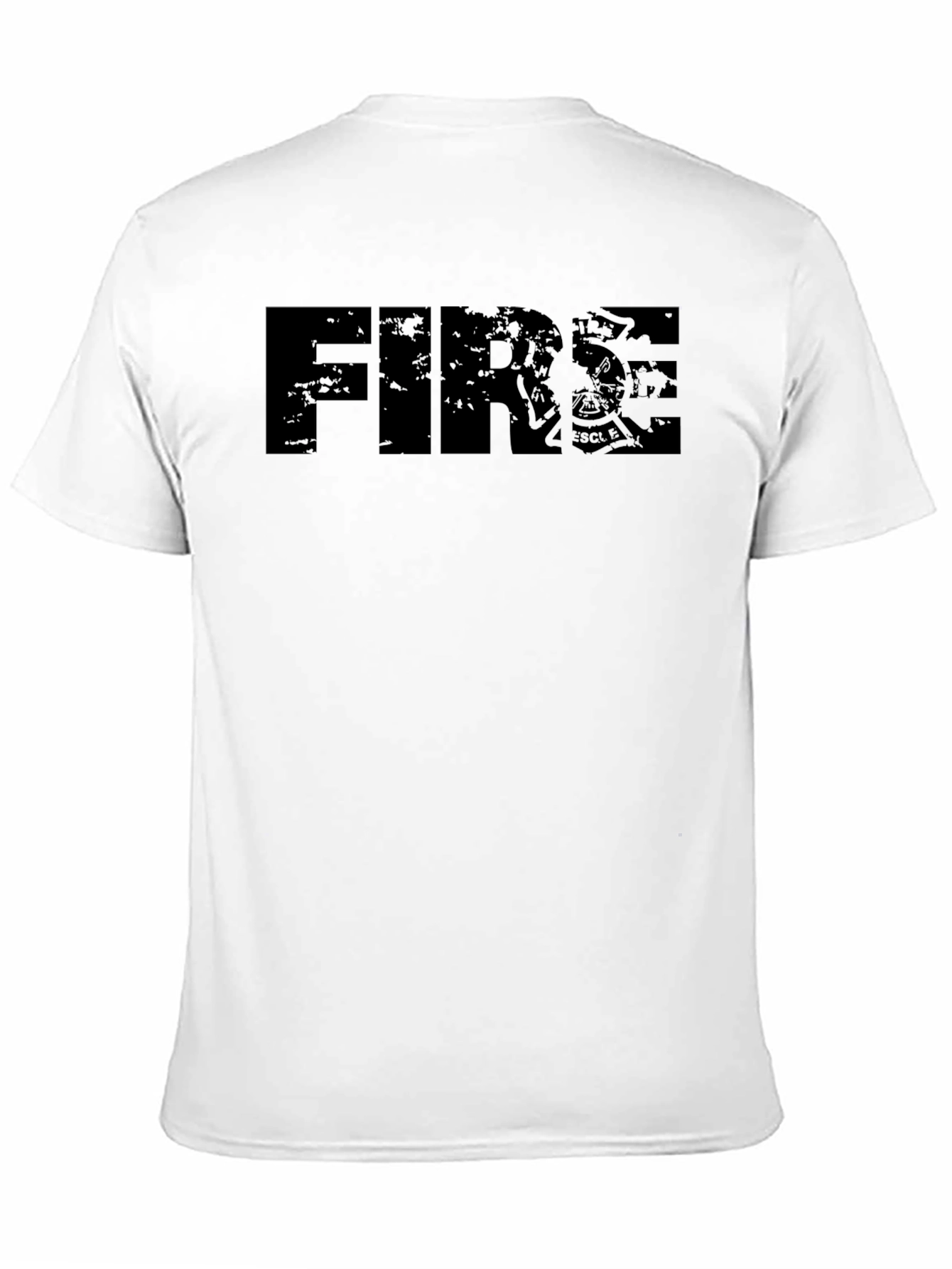 Camiseta Negra con Diseño Fuego