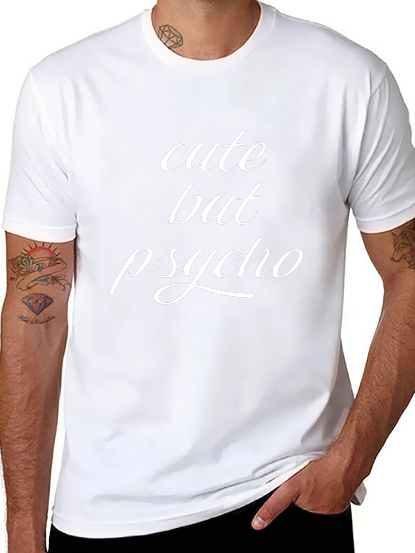 Camiseta Negra Cute But Psycho para Hombre
