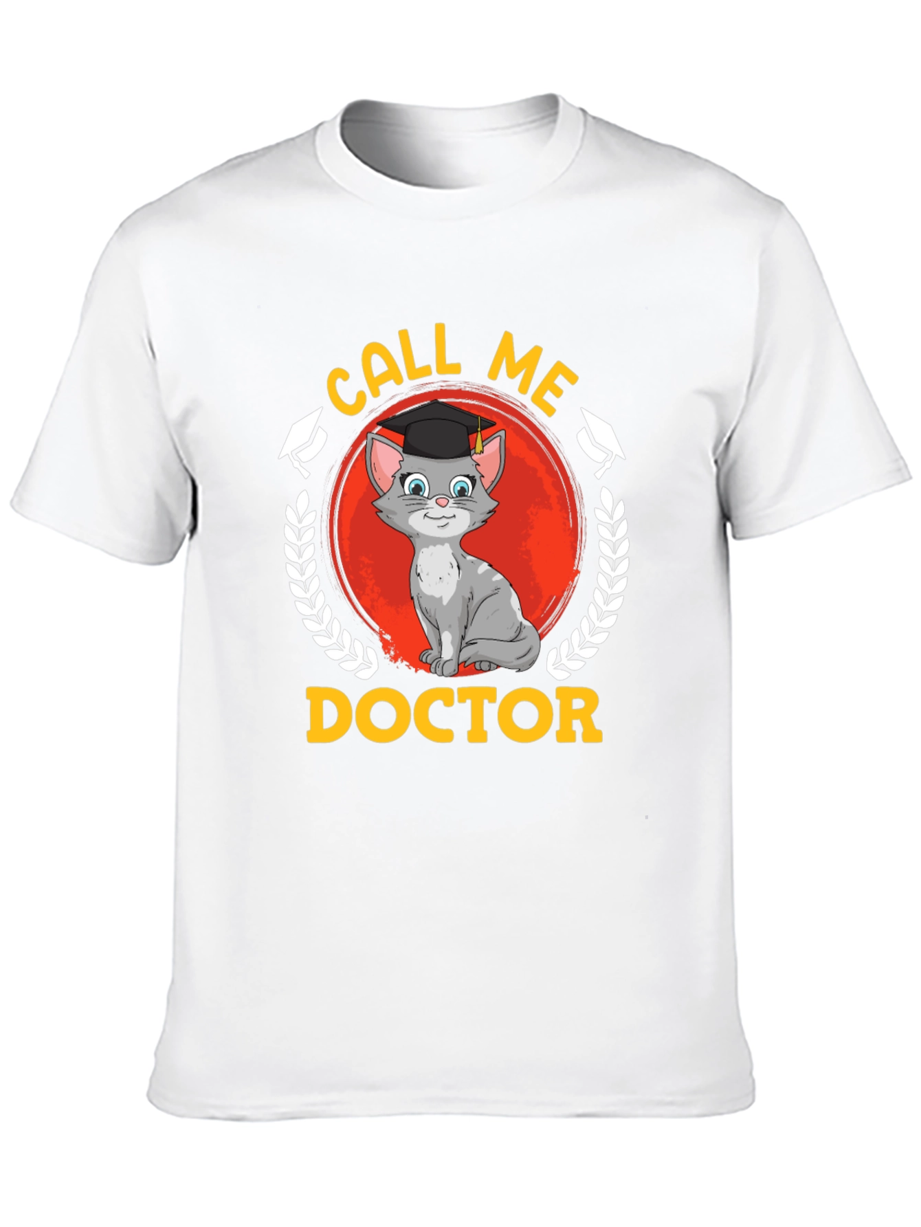 Camiseta Negra Llámame Doctor Gato Graduado