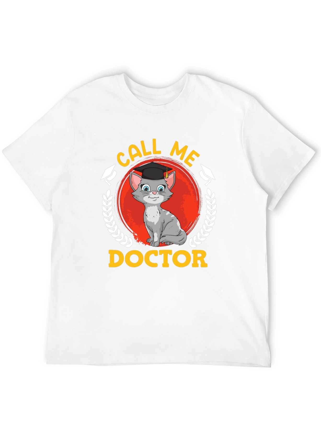 Camiseta Negra Llámame Doctor Gato Graduado