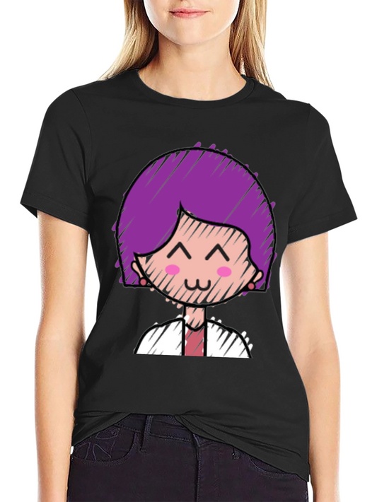 Camiseta Negra con Diseño de Dibujo Animado