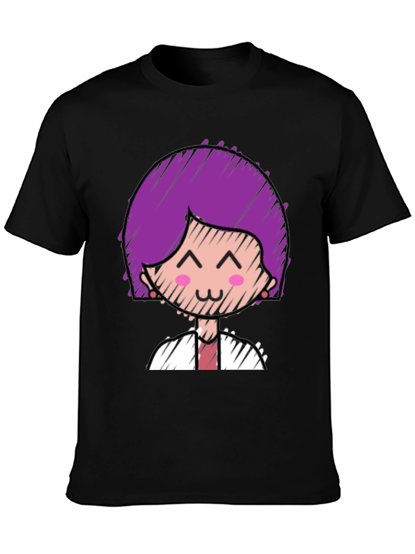 Camiseta Negra con Diseño de Dibujo Animado