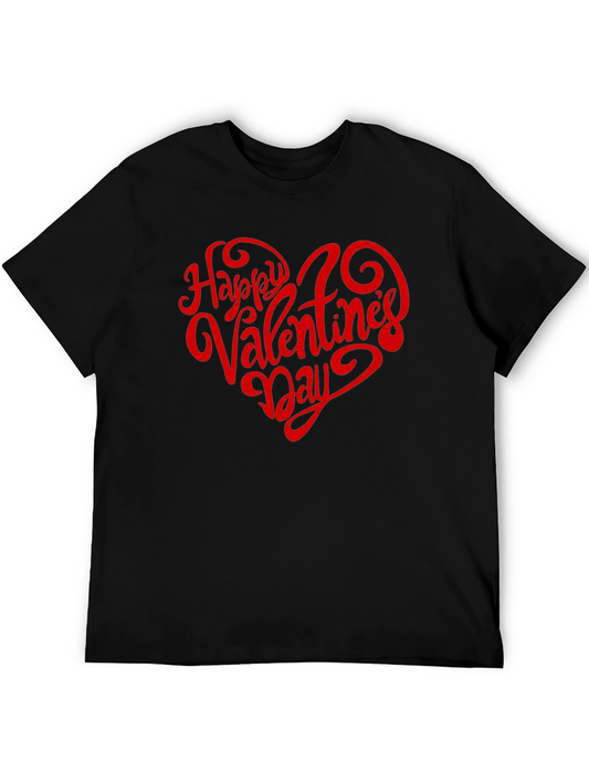Camiseta Negra Corazón Feliz Día de San Valentín