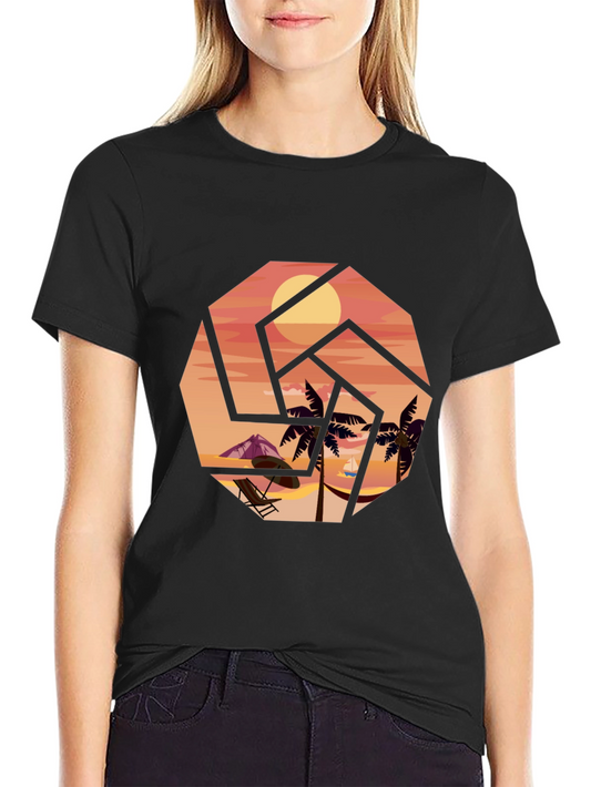 Camiseta Negra Sunset Beach
