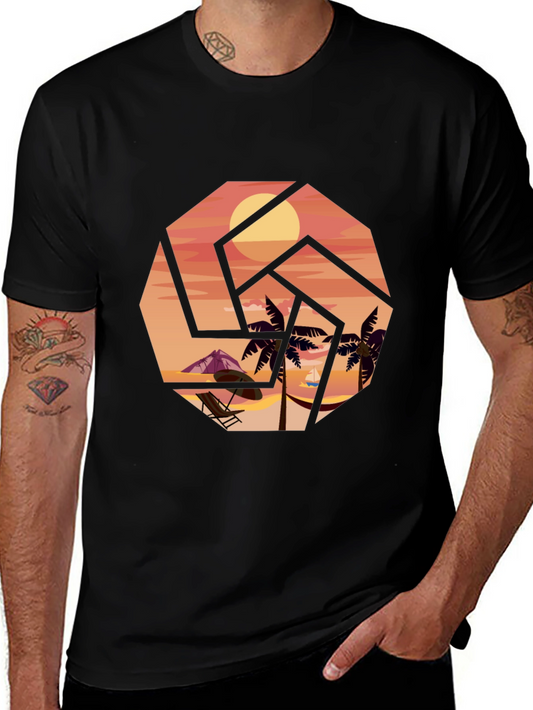 Camiseta Negra Sunset Beach