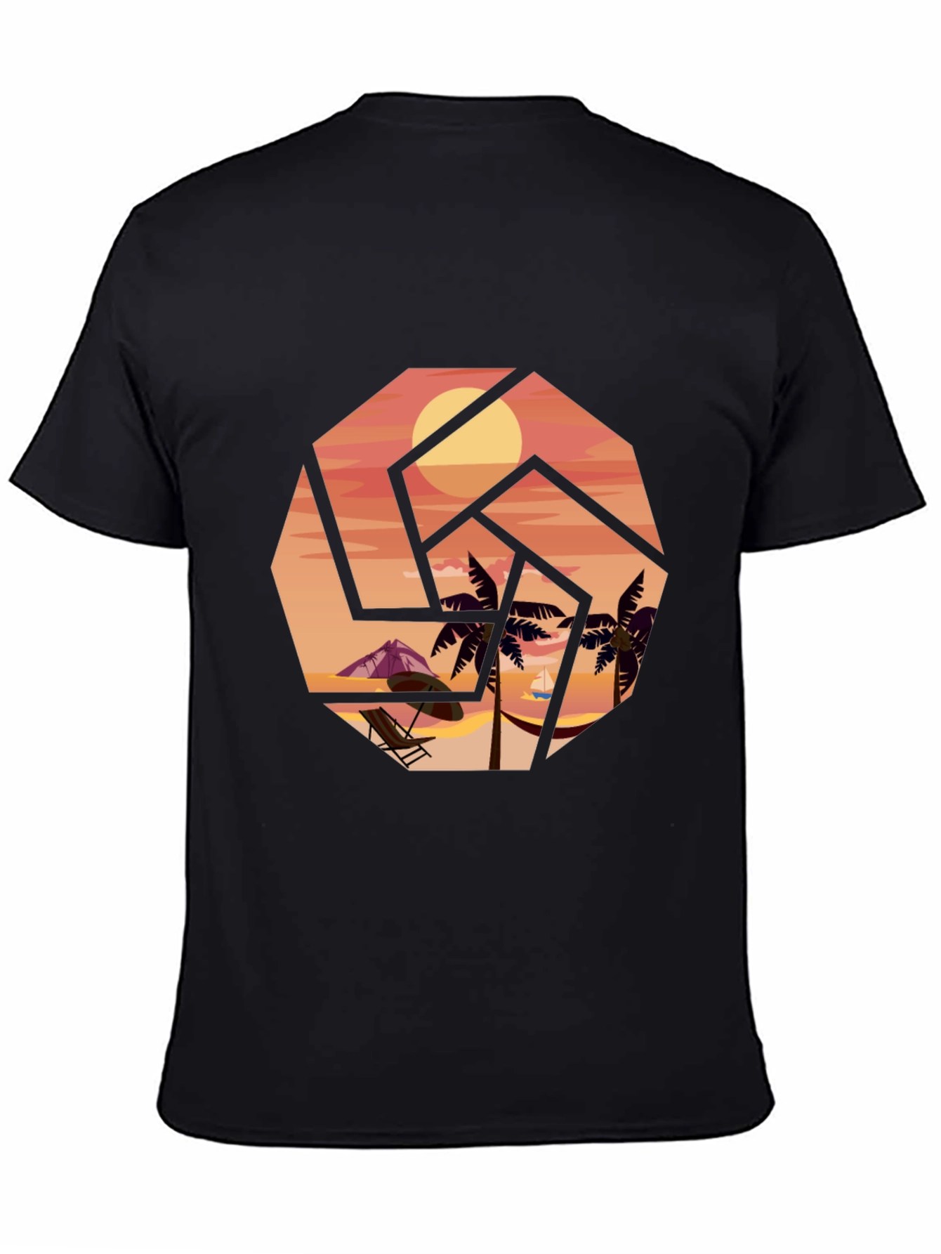 Camiseta Negra Sunset Beach