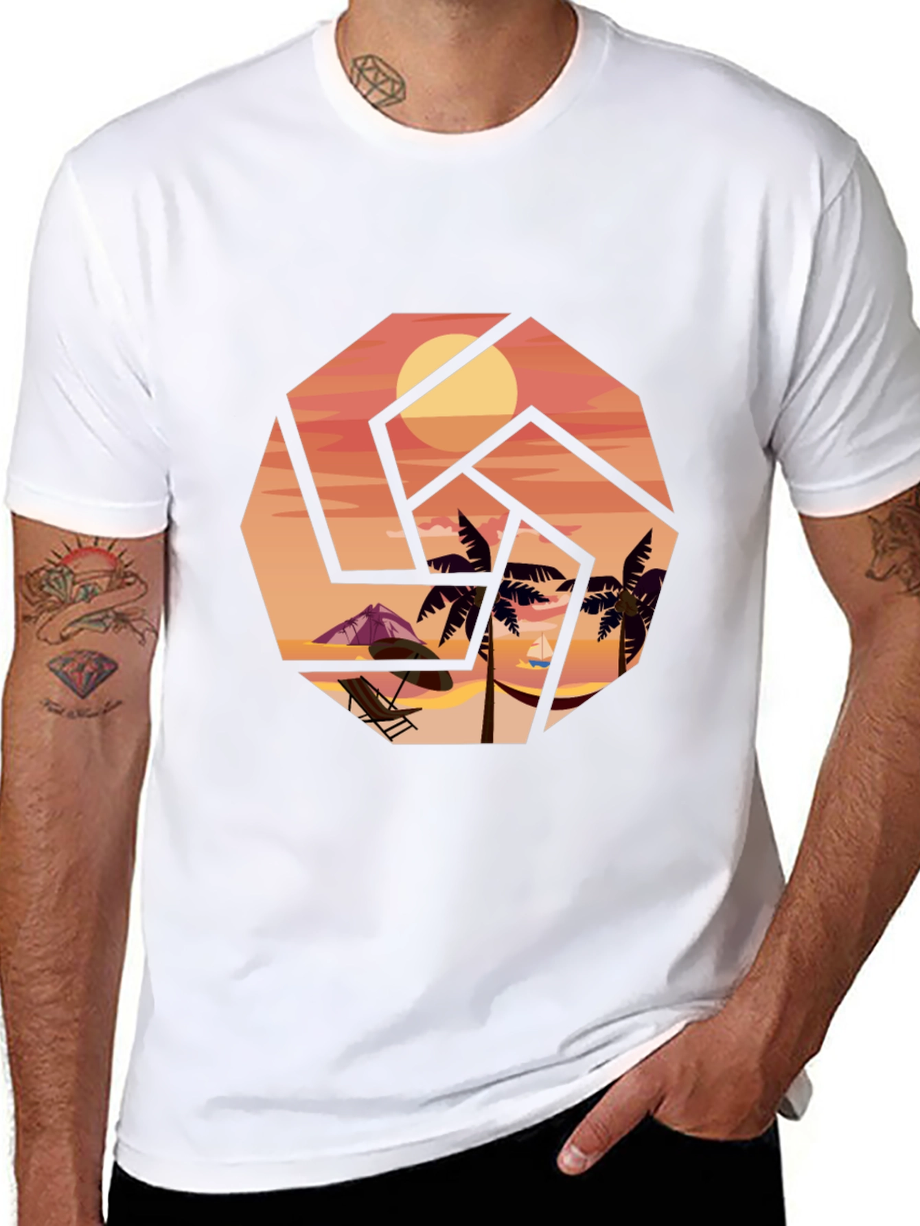 Camiseta Negra Sunset Beach