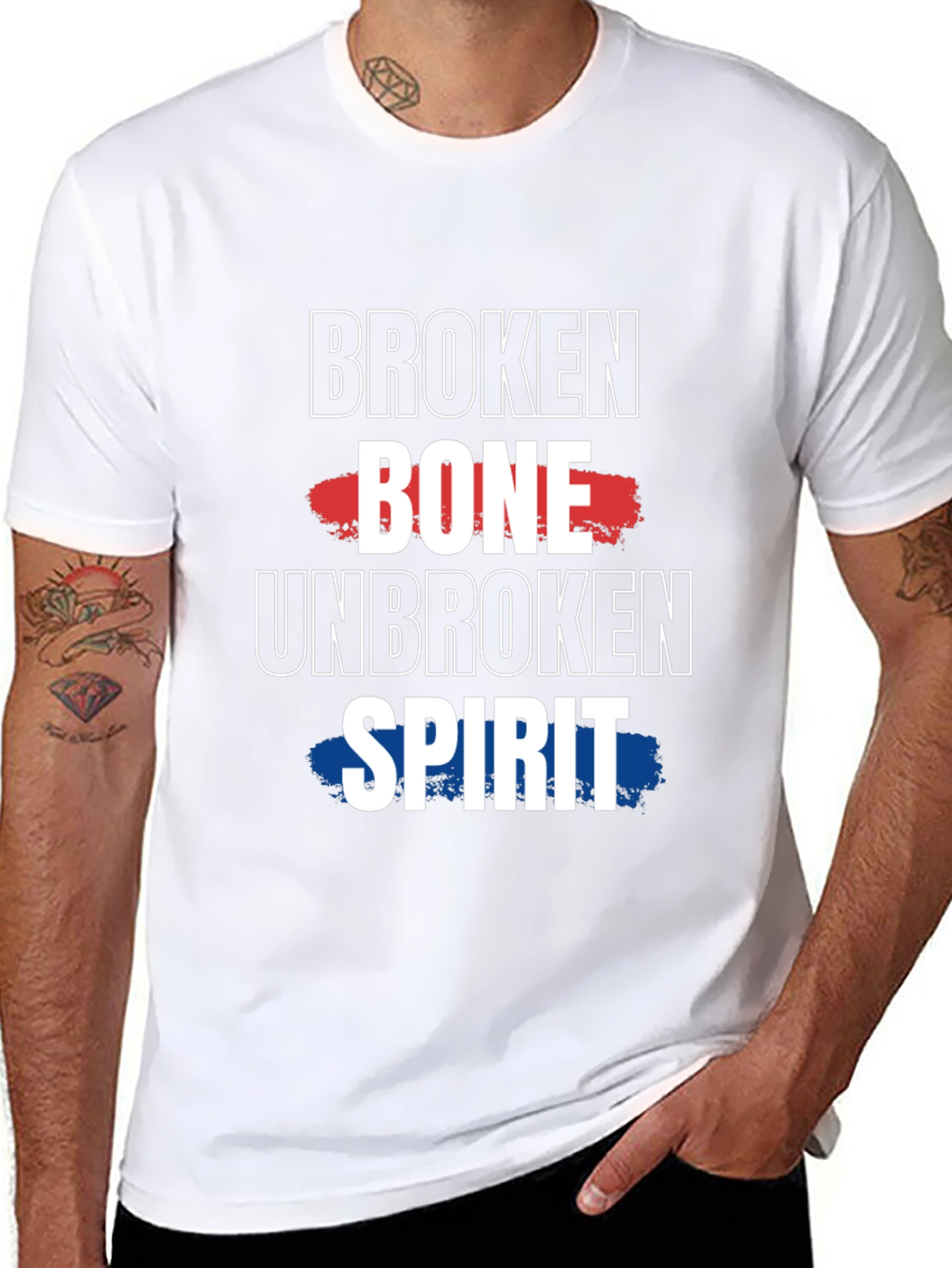 Camiseta Hueso Roto Espíritu Inquebrantable