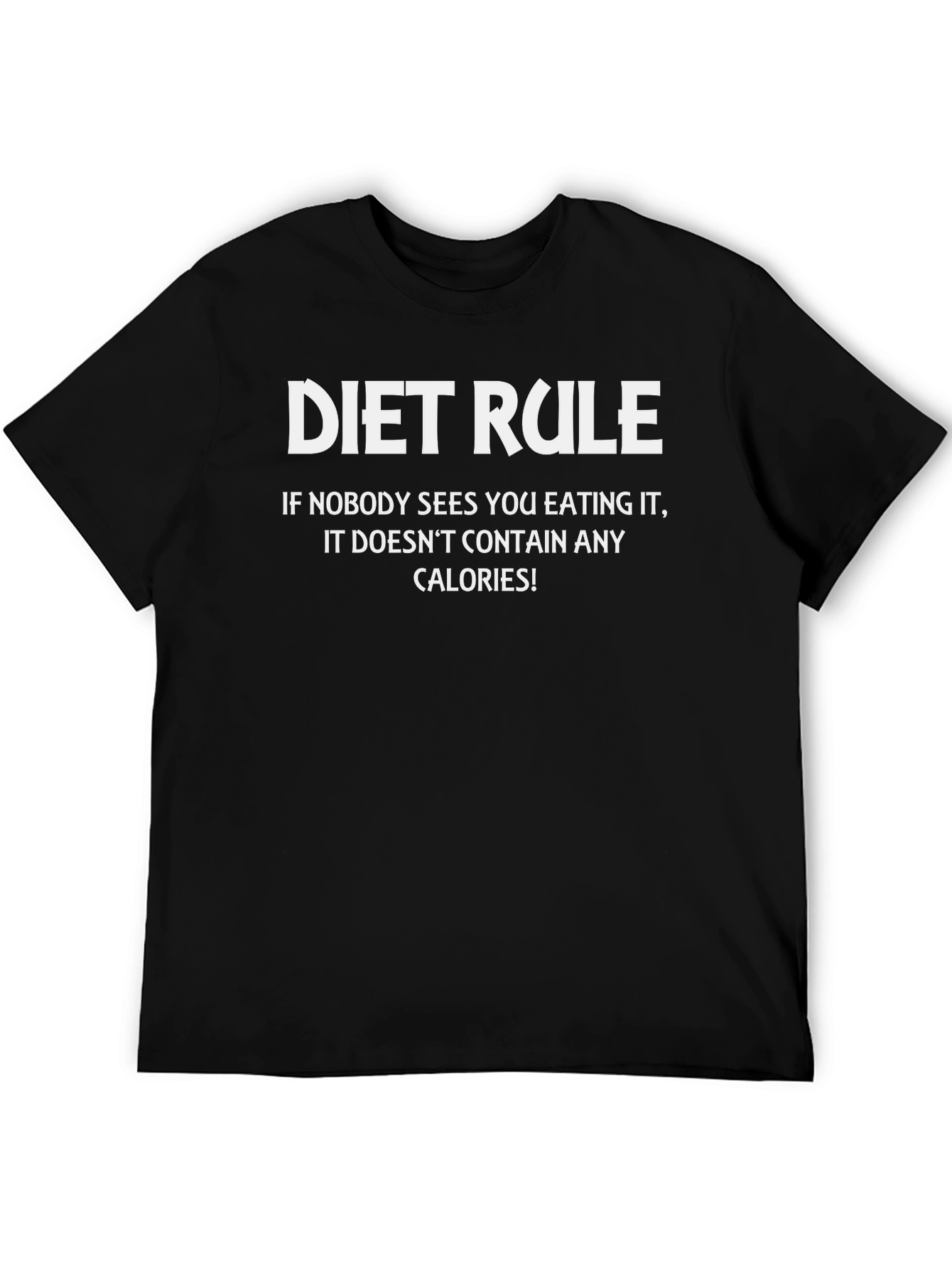 Camiseta Negra Diet Rule Divertida para Dieta