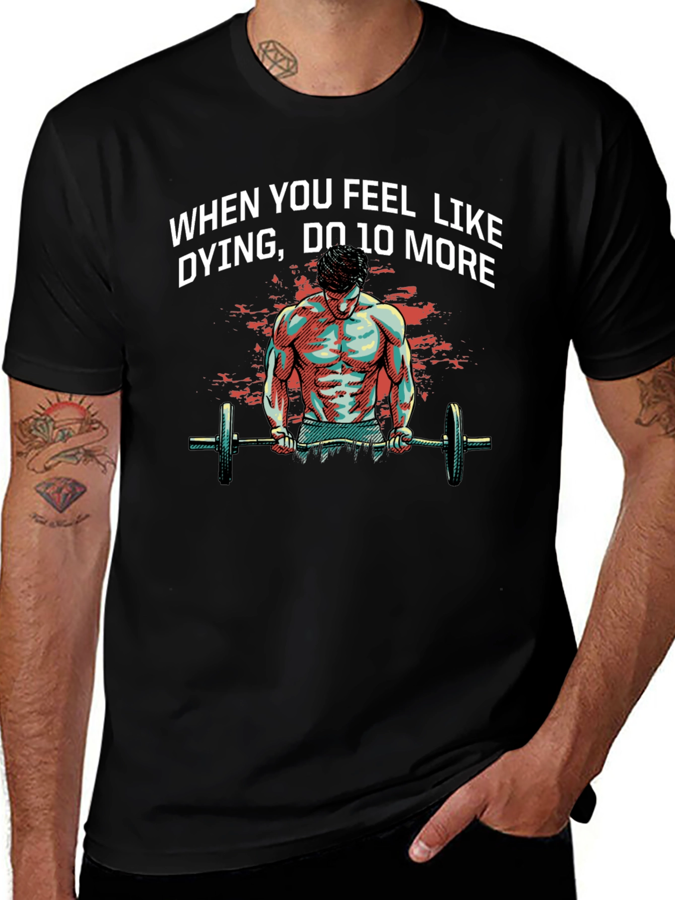 Camiseta Negra Motivacional Deportiva