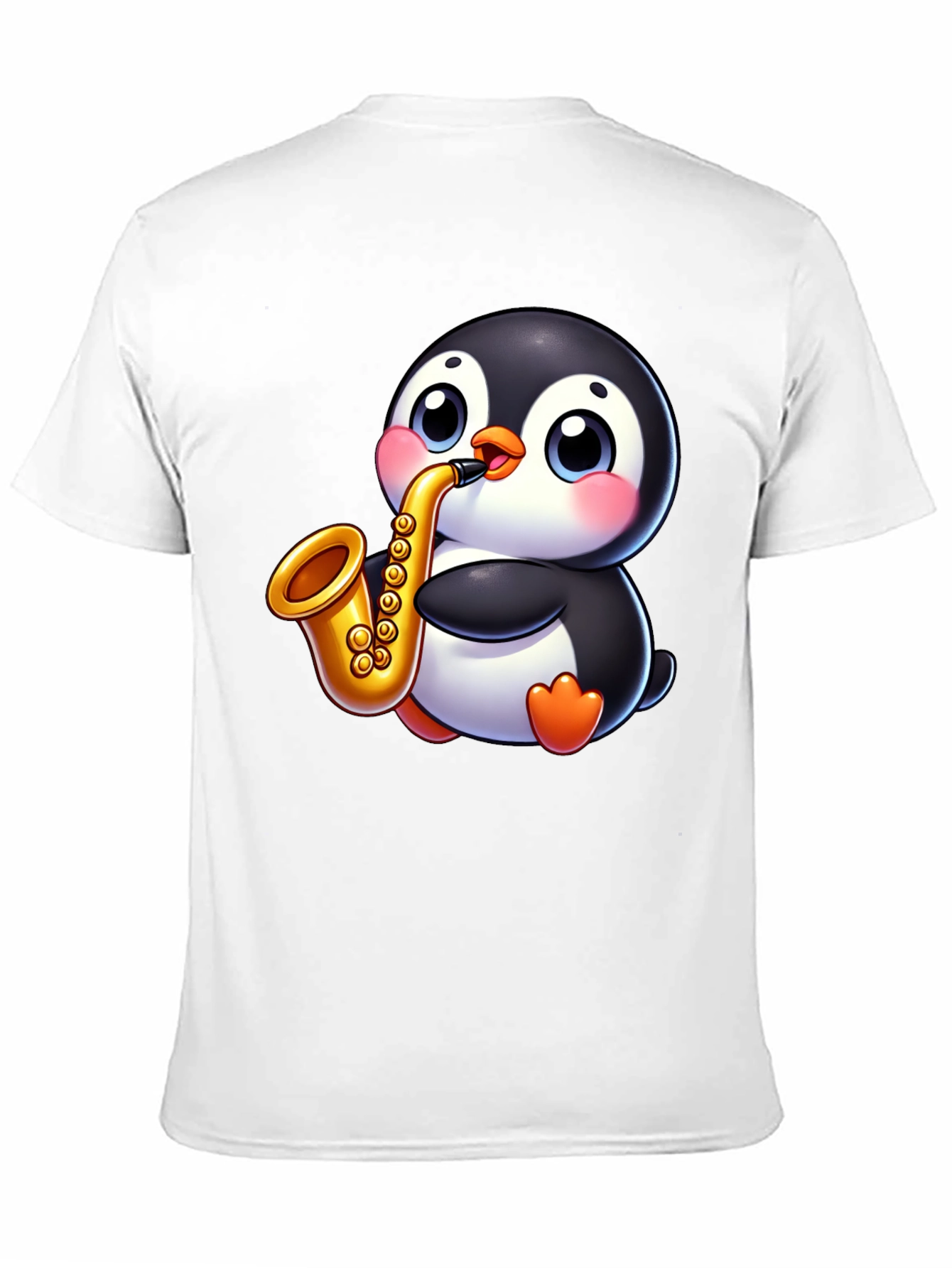 Camiseta Negra con Pingüino Músico