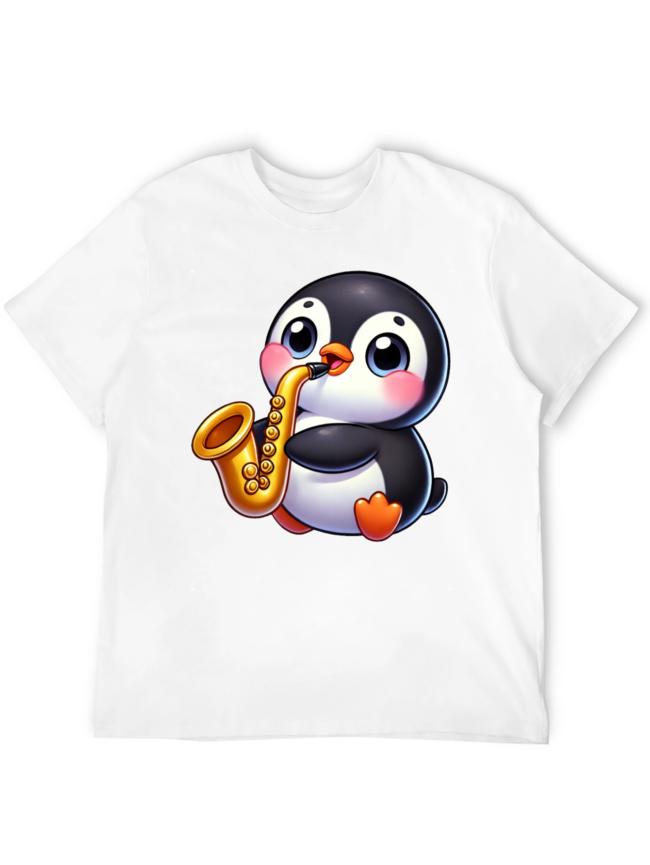 Camiseta Negra con Pingüino Músico