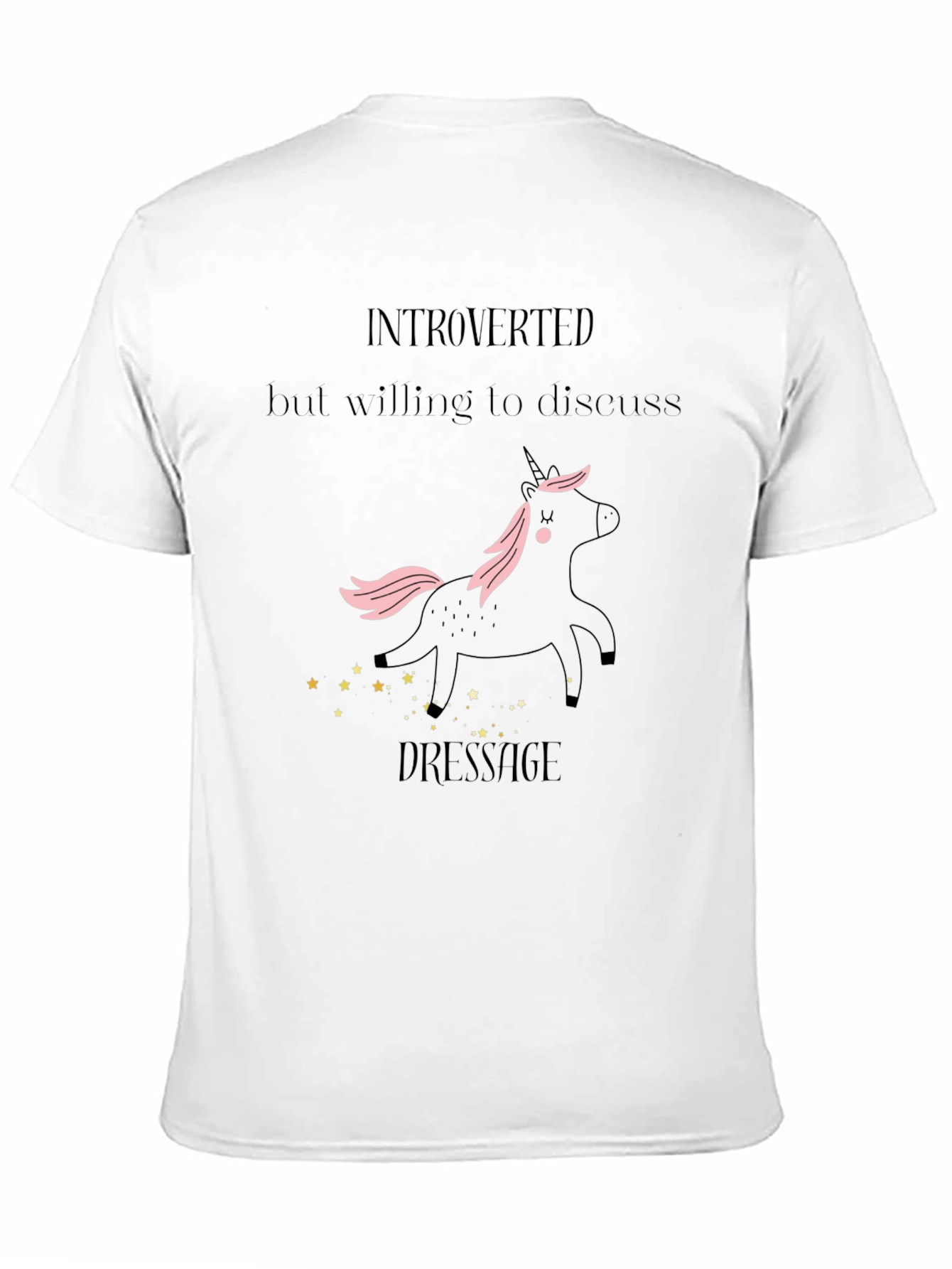 Camiseta Negra Unicornio Dressage Introvertido