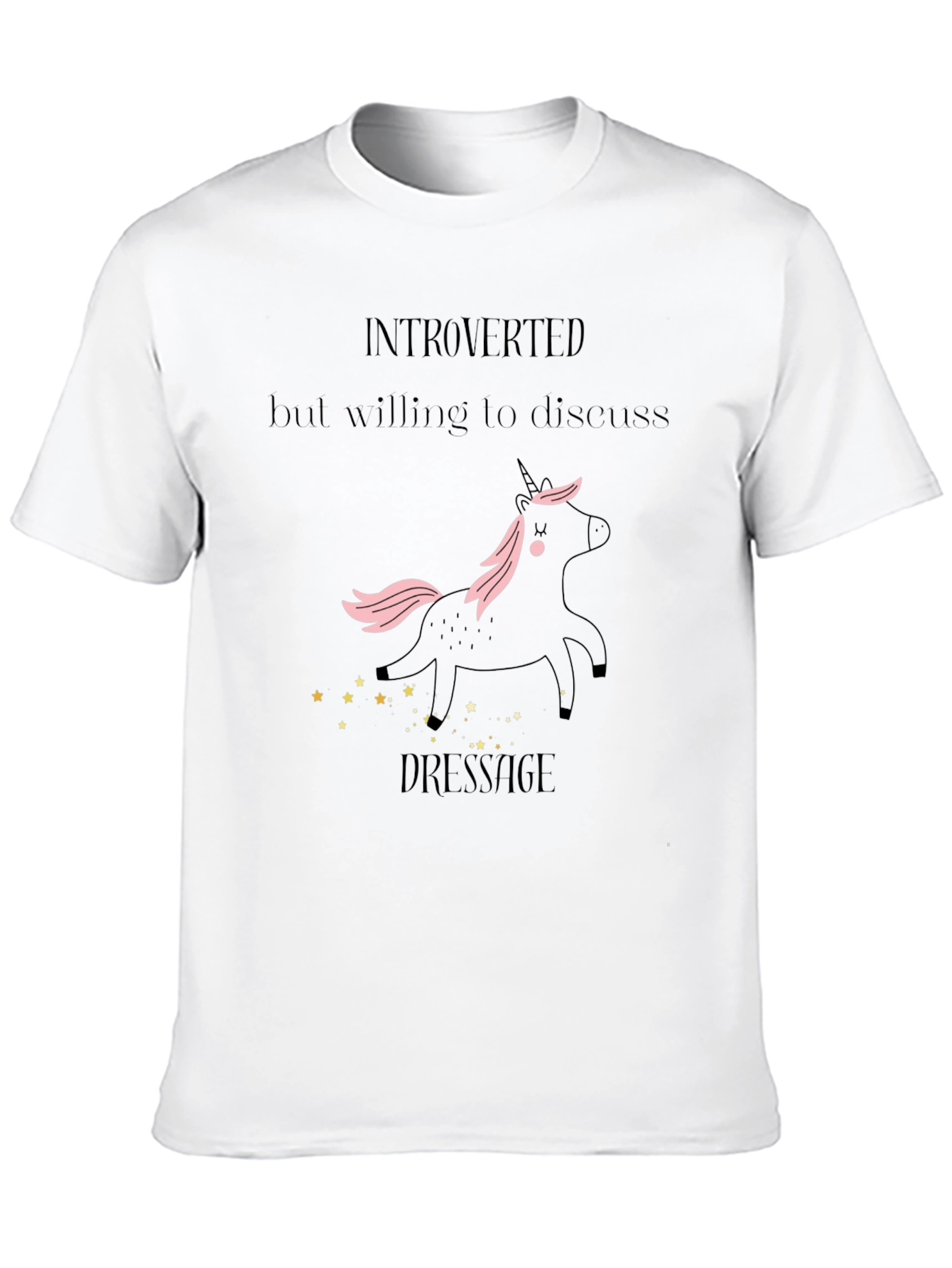 Camiseta Negra Unicornio Dressage Introvertido