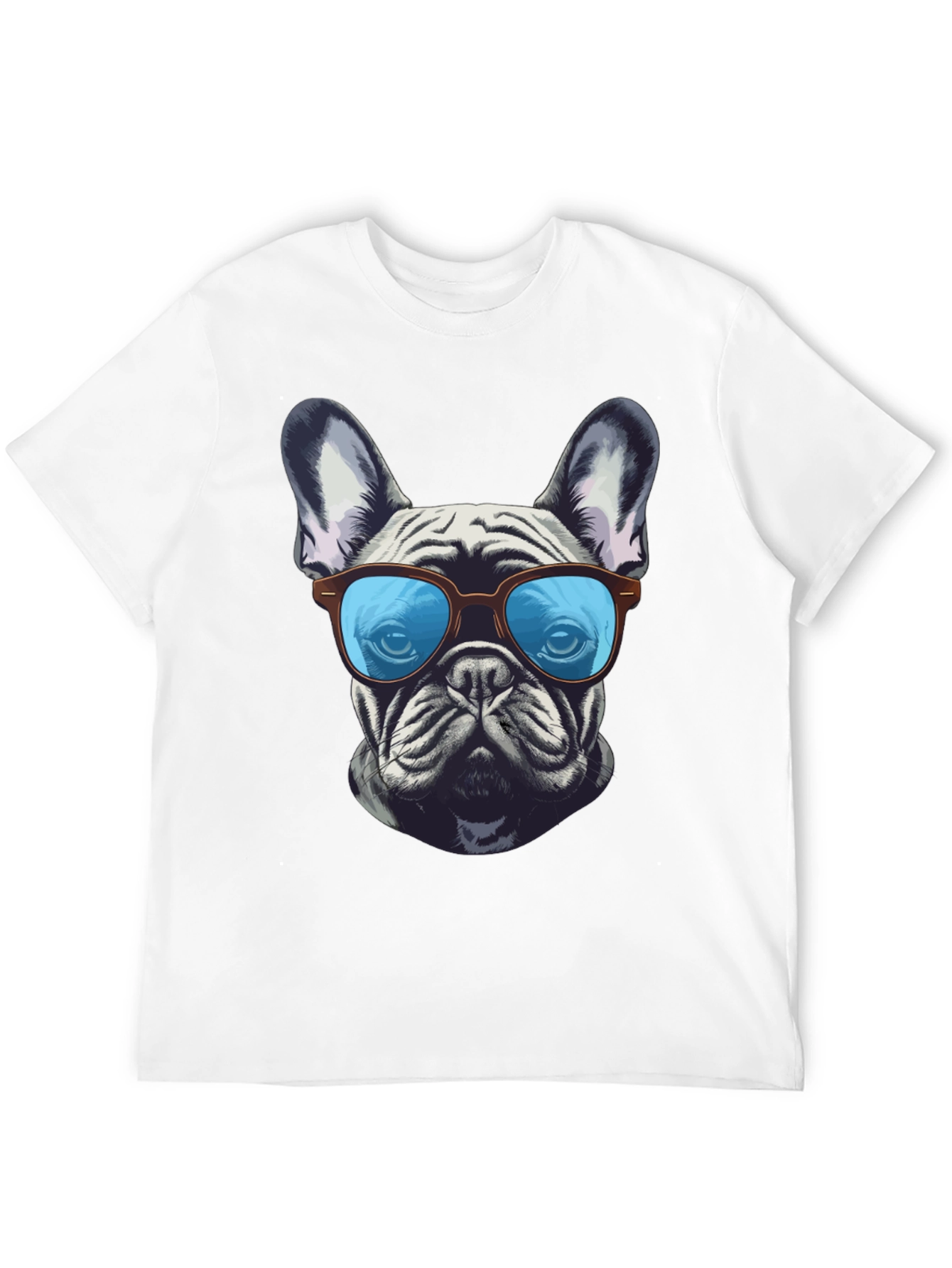 Camiseta Negra con Diseño de Bulldog Francés Cool