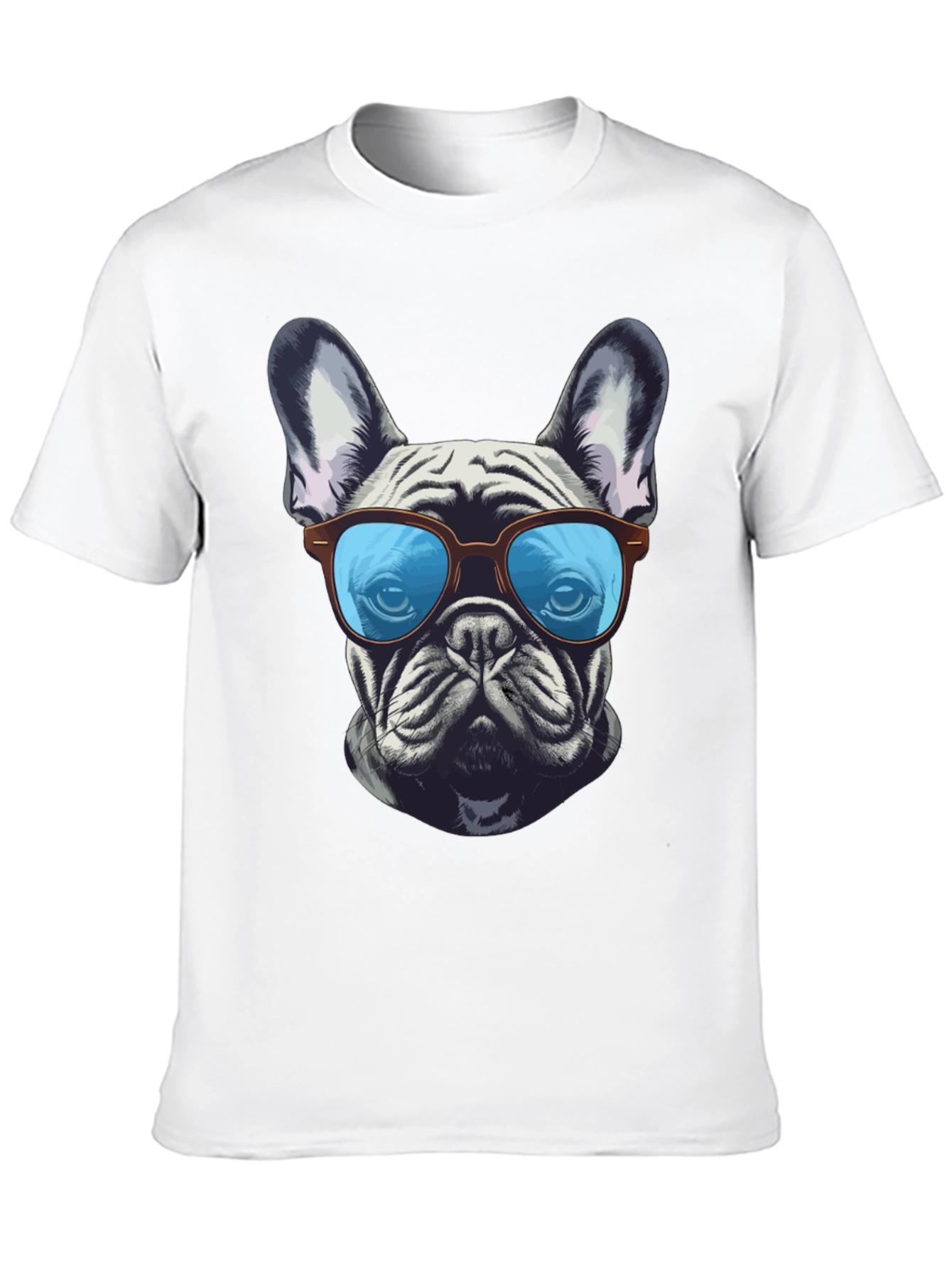 Camiseta Negra con Diseño de Bulldog Francés Cool
